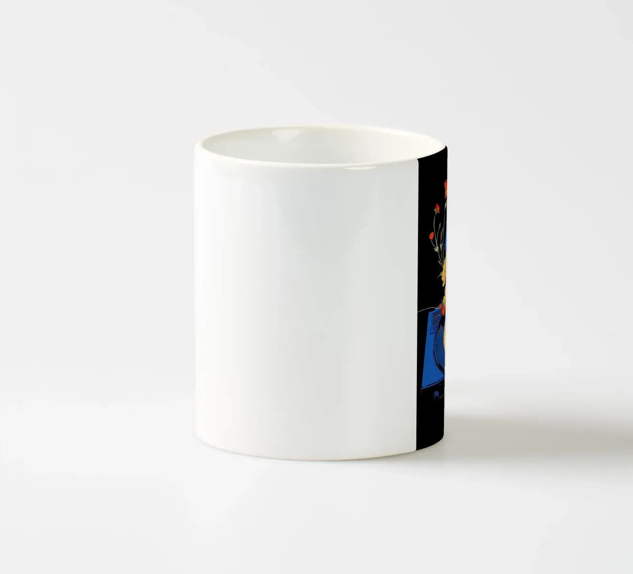 Disco in vinile con fiori tazza in ceramica da diedrich