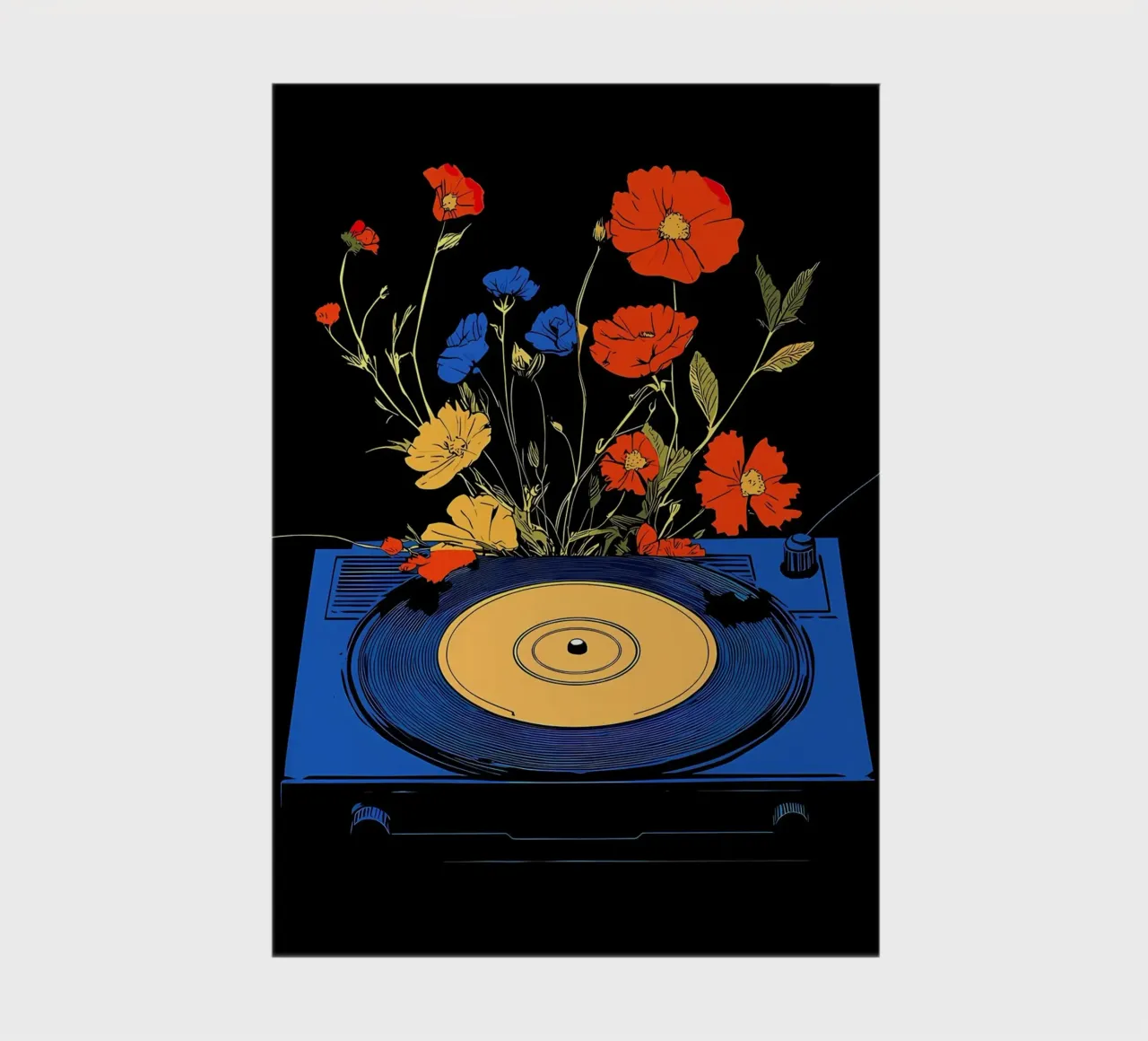 Vinyl Record with Flowers notebook by diedrich