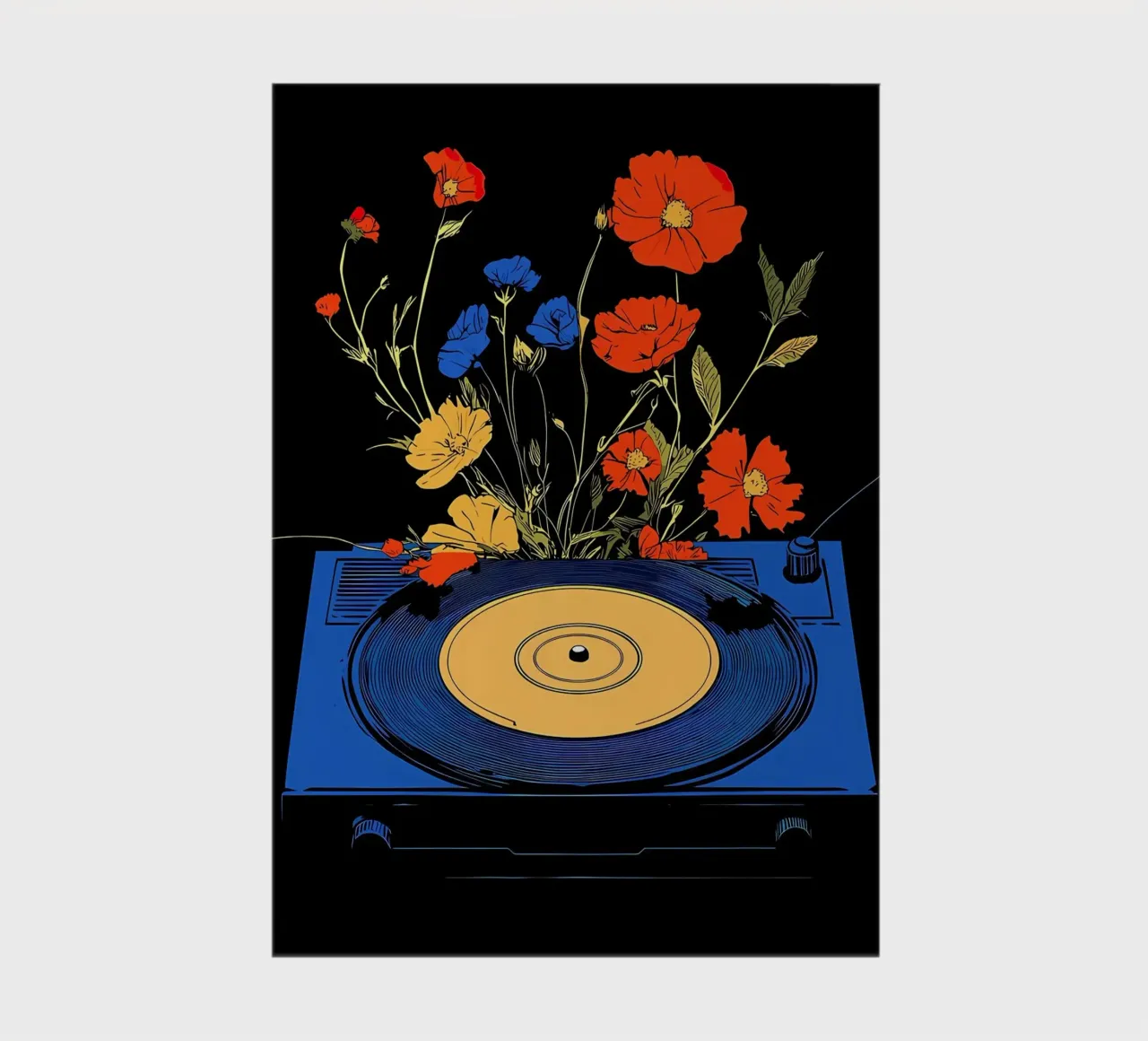 Vinyl Record with Flowers notebook by diedrich