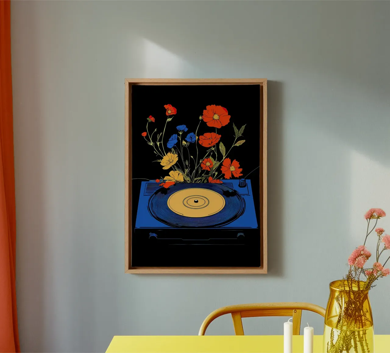 Vinyl Record with Flowers canvas by diedrich