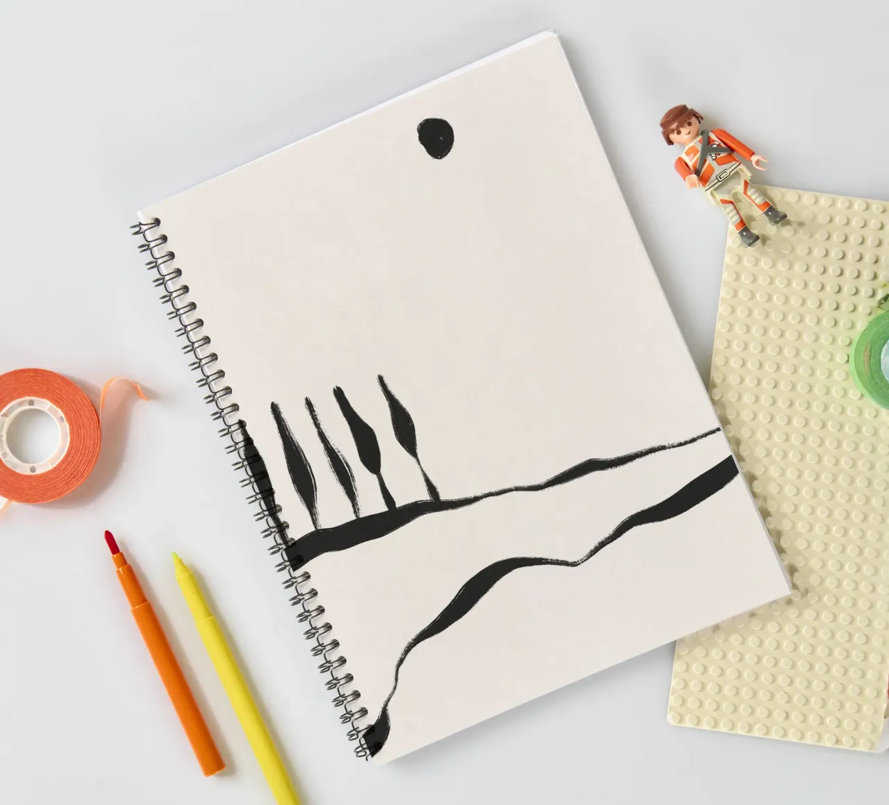 Minimal Line Landscape #1 spiral notebook by Alisa Galitsyna