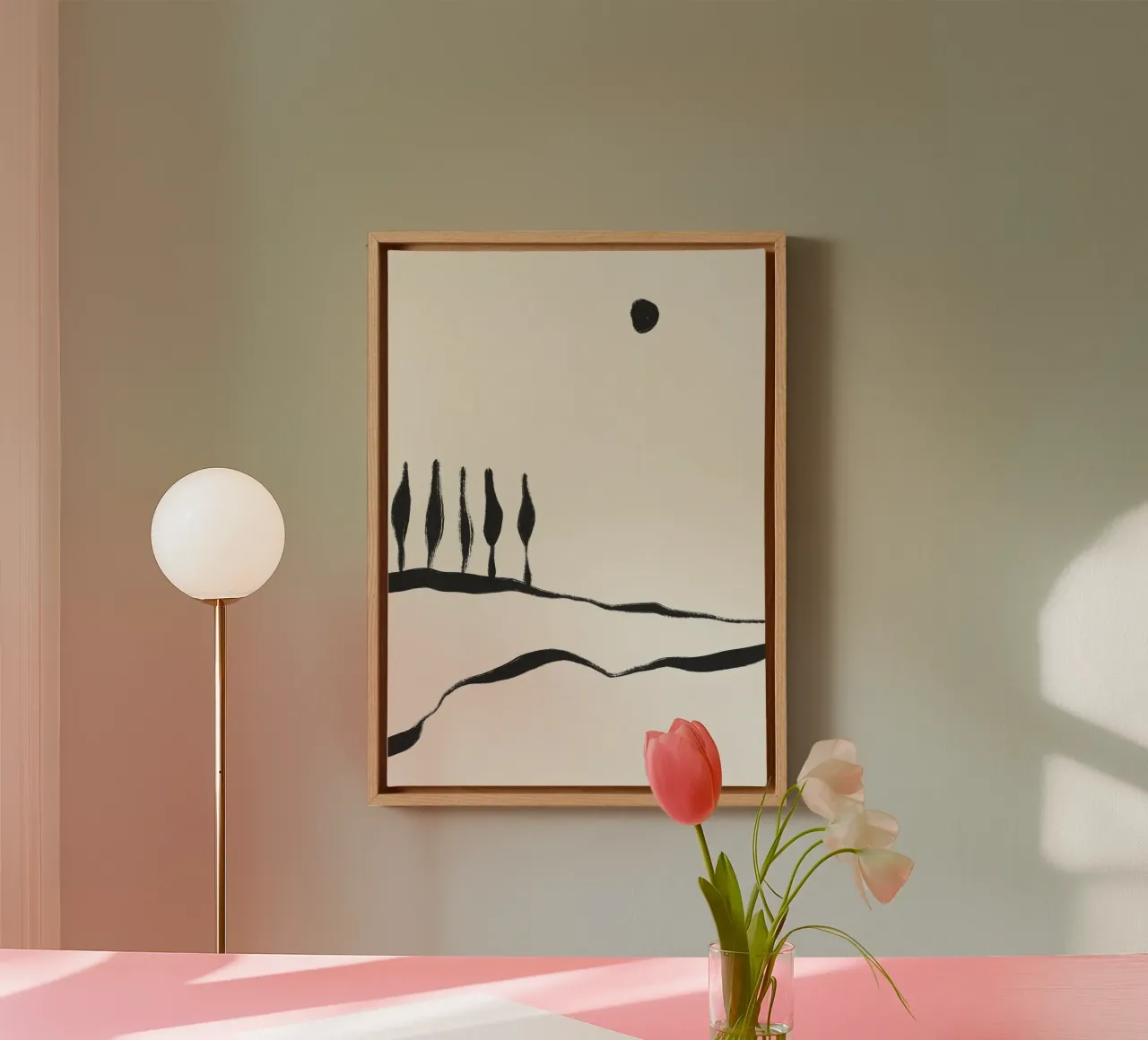 Minimal Line Landscape #1 canvas by Alisa Galitsyna