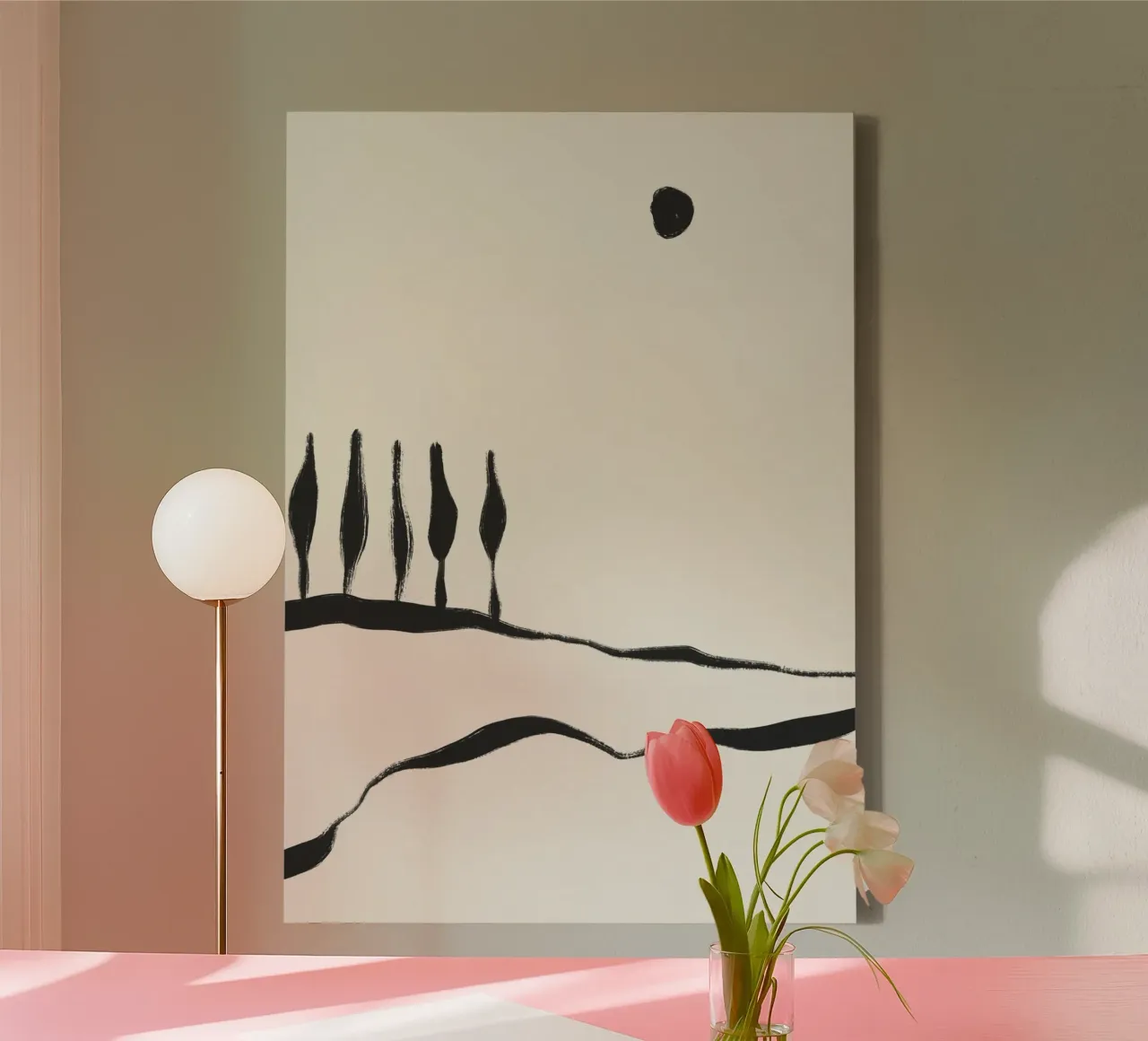 Minimal Line Landscape #1 canvas by Alisa Galitsyna