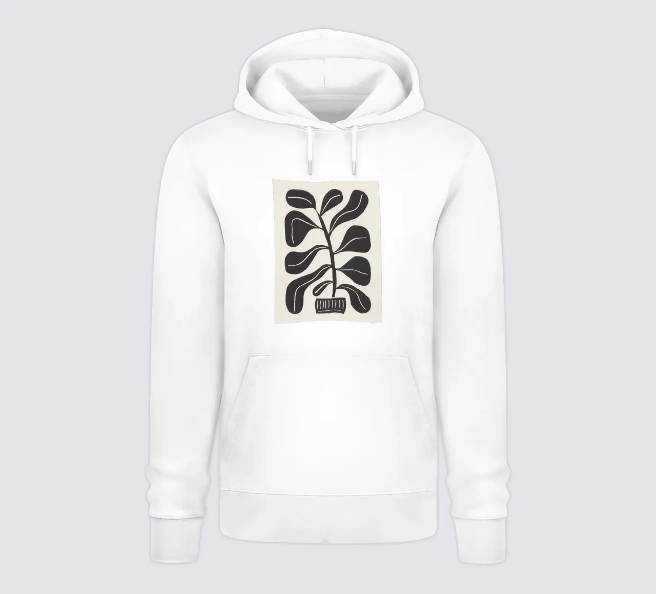 Pianta d'appartamento Linocut #4 felpa con cappuccio da Alisa Galitsyna