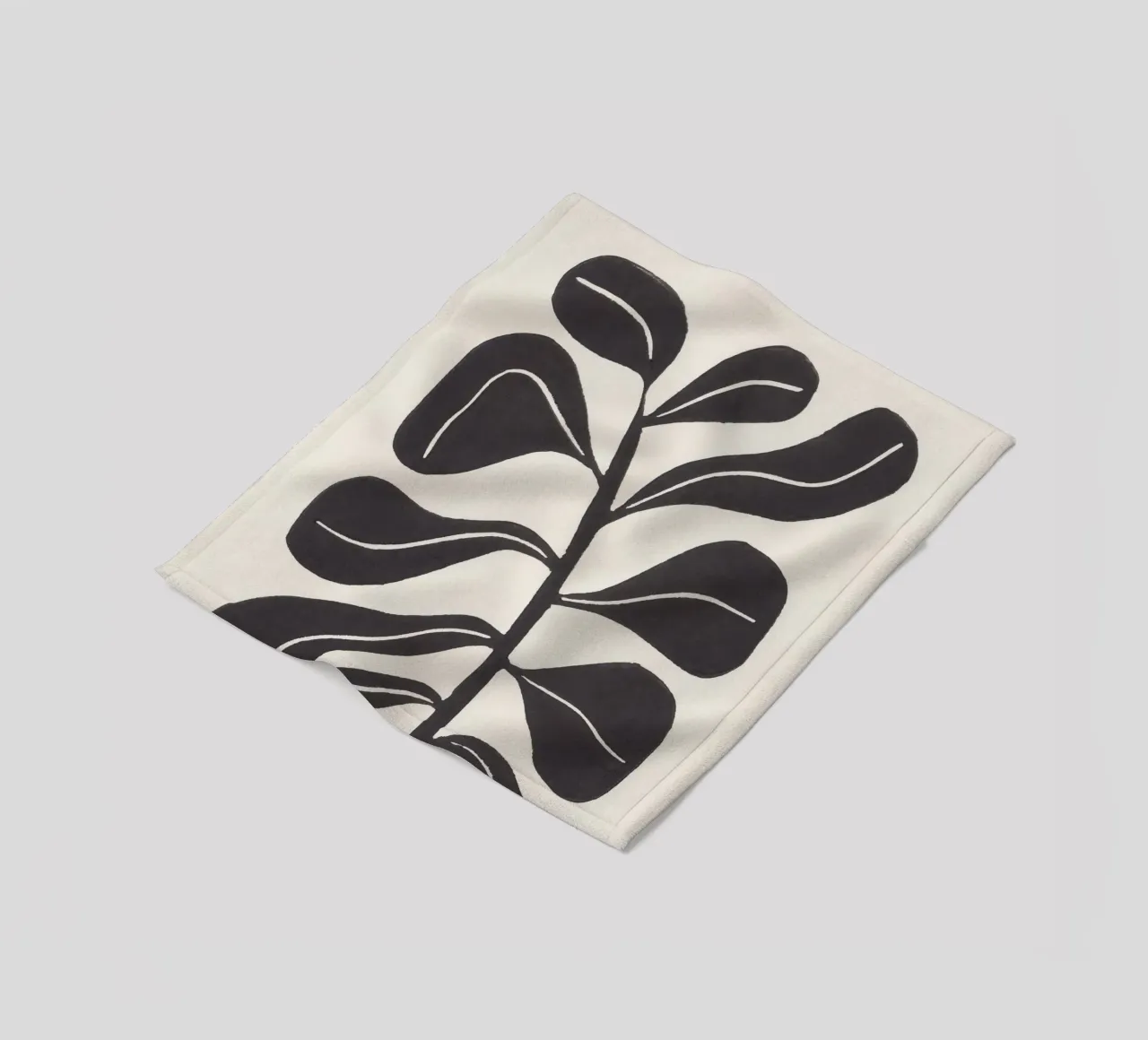 Pianta d'appartamento Linocut #4 coperta in pile da Alisa Galitsyna