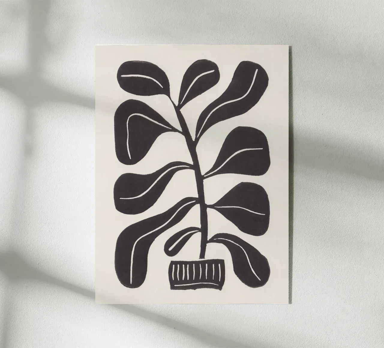 Pianta d'appartamento Linocut #4 plexiglass da Alisa Galitsyna