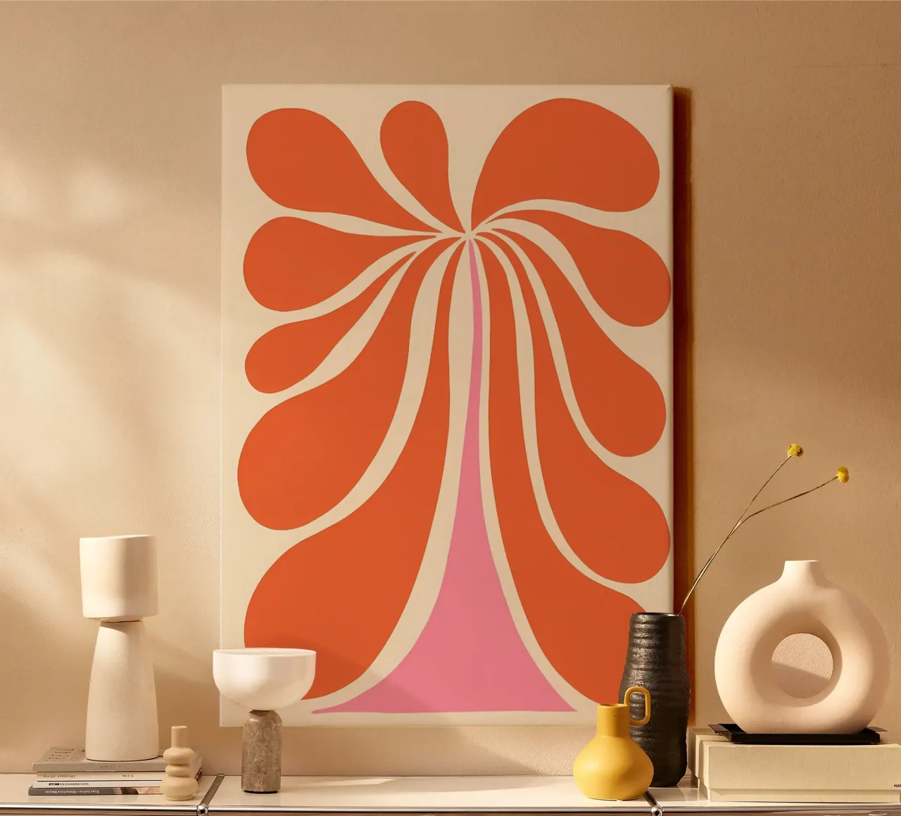 Abstracte bloemen kunstdruk canvas van diedrich