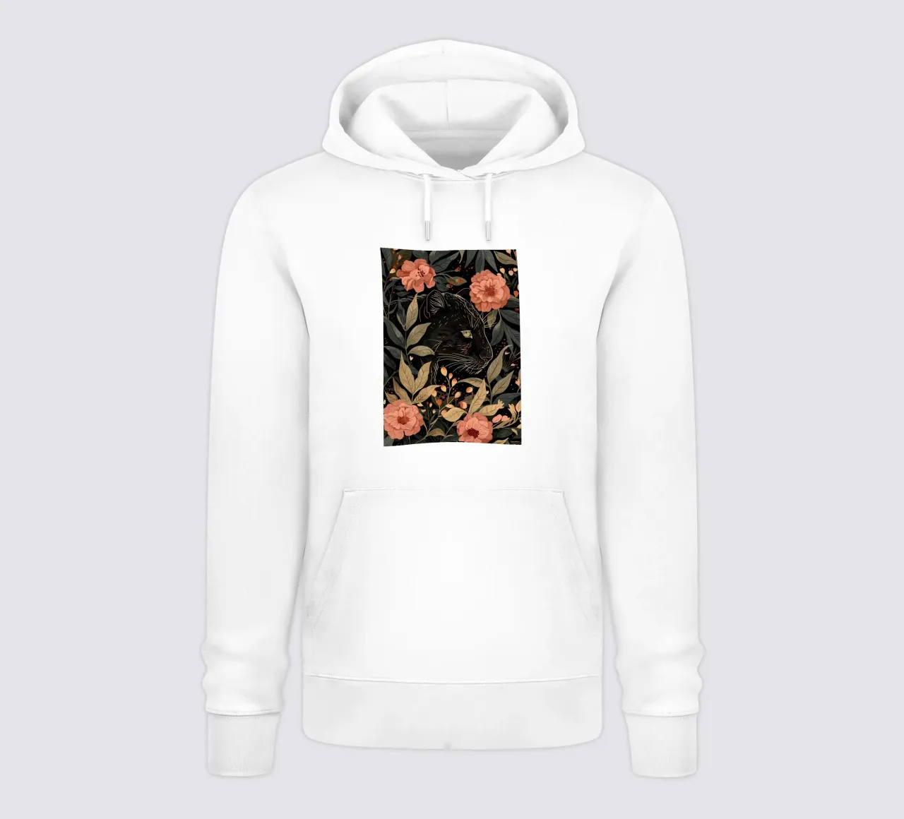 Pantera Nera in fiore felpa con cappuccio da diedrich