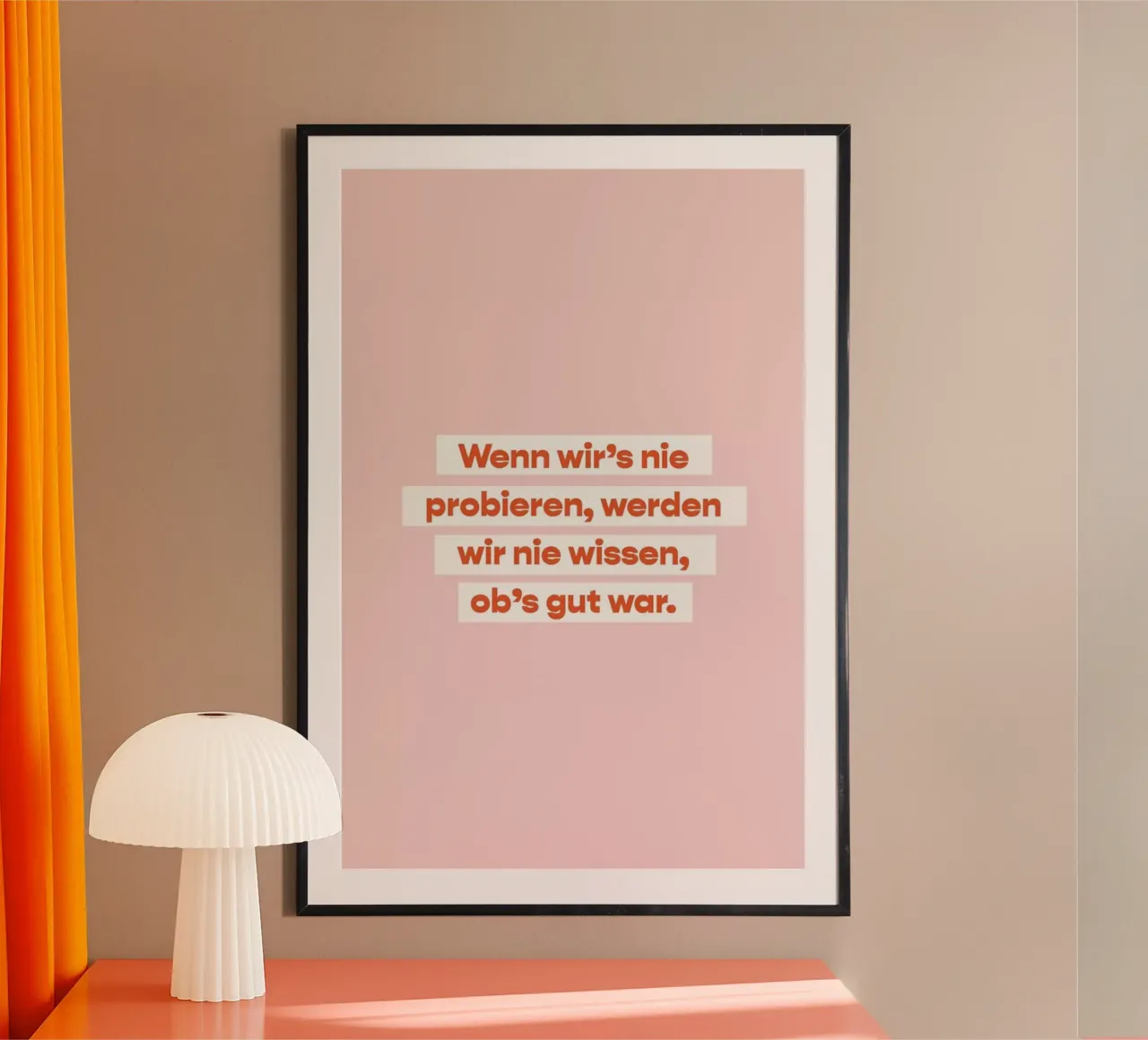Ausprobieren poster con telaio in alluminio da vonkopfbisfuss x JUNIQE