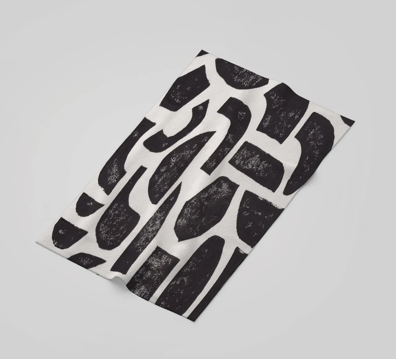 Linosnede Abstract #3 strandhanddoek van Alisa Galitsyna