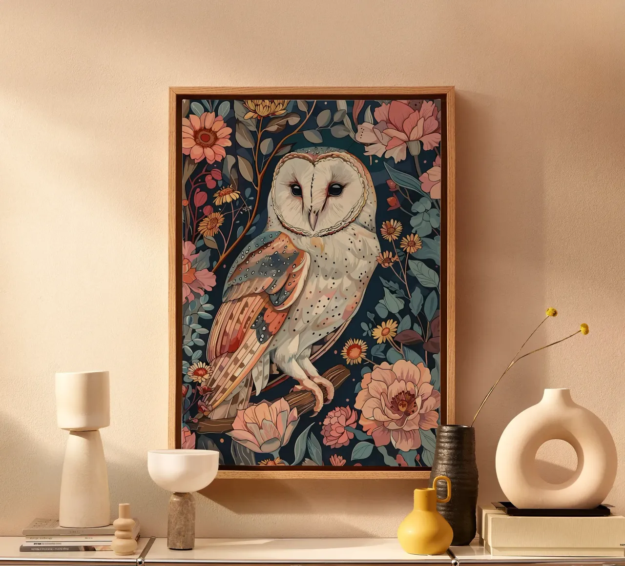 Barn Owl in Bloom canvas by diedrich