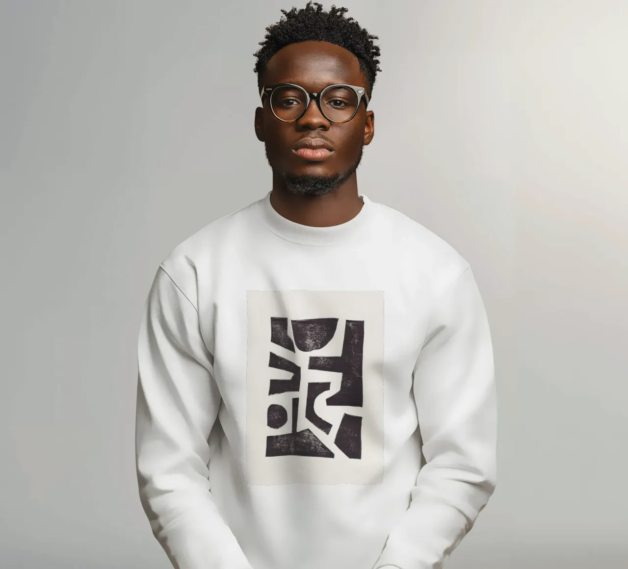 Linosnede Abstract #5 sweatshirt van Alisa Galitsyna