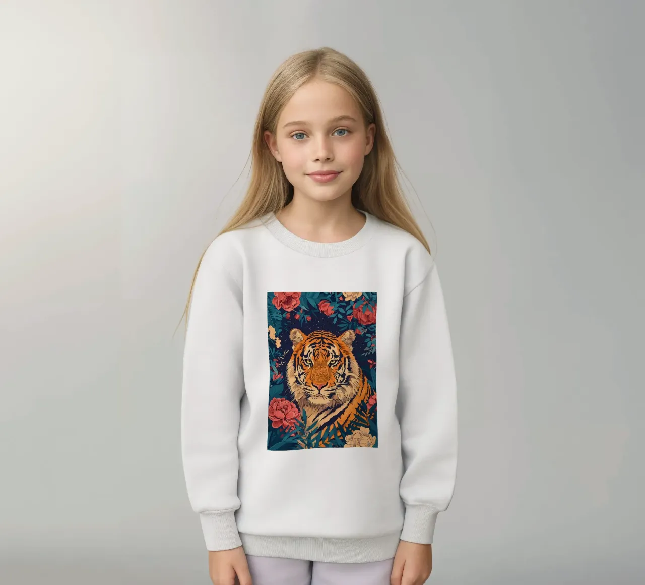 Tigre in fiore felpa bambino da diedrich
