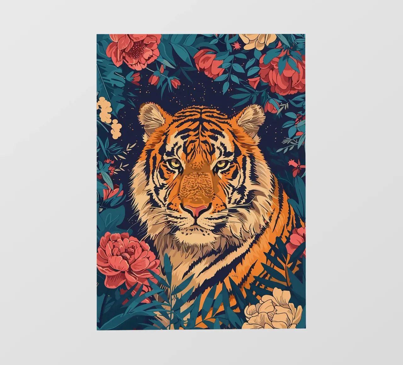 Tigre in fiore telo in pvc da diedrich