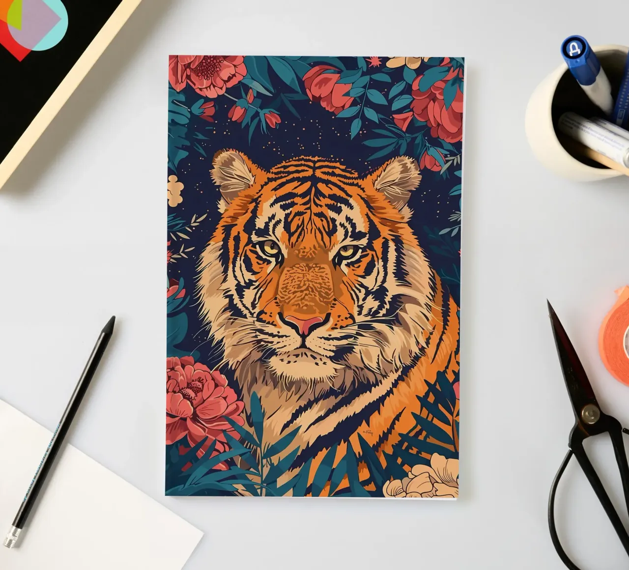 Tiger in Bloom notebook by diedrich