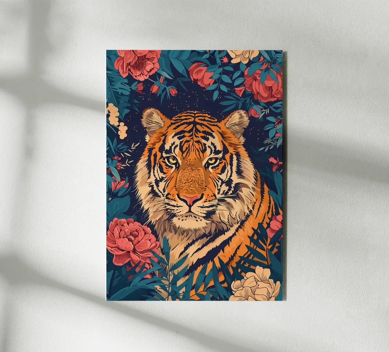 Tigre in fiore alluminio dibond da diedrich