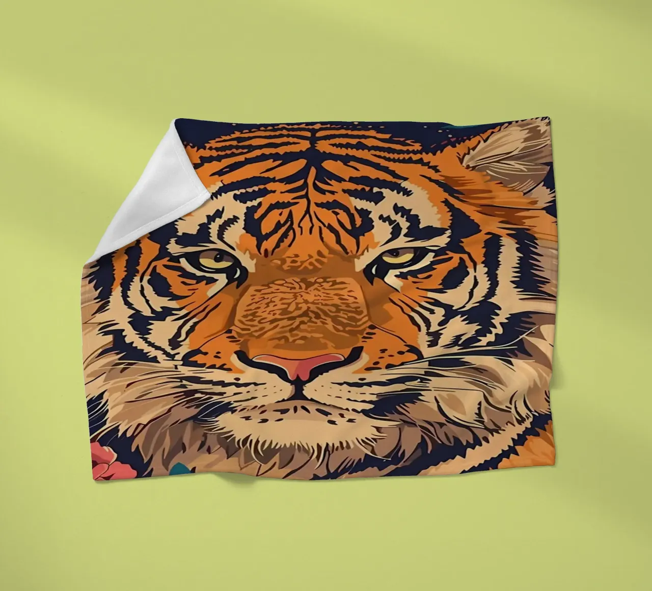 Tigre in fiore coperta in pile da diedrich