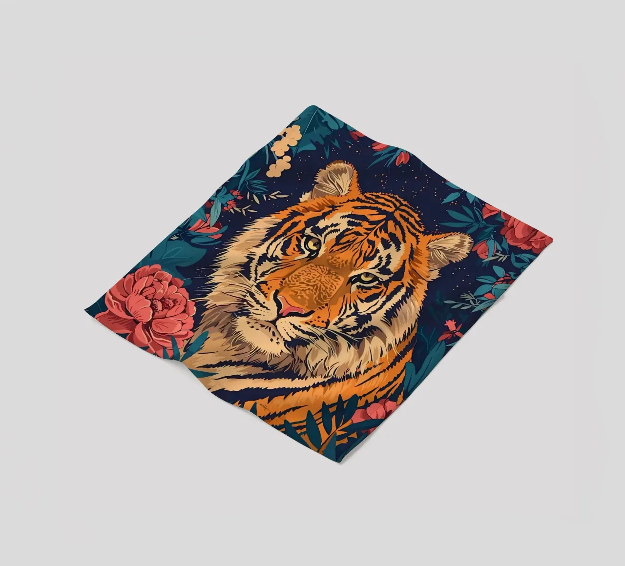 Tigre in fiore coperta in pile da diedrich
