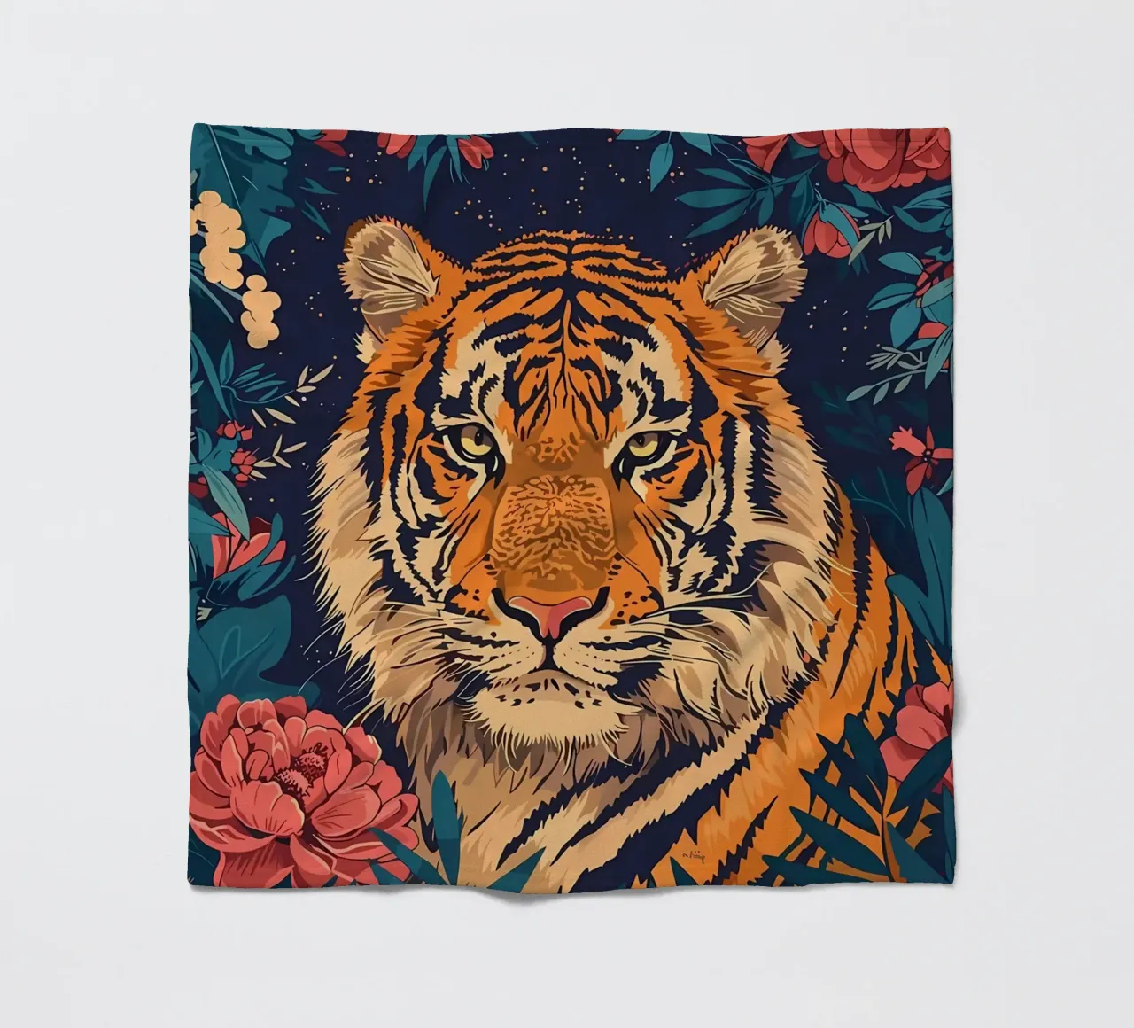 Tigre in fiore coperta in pile da diedrich