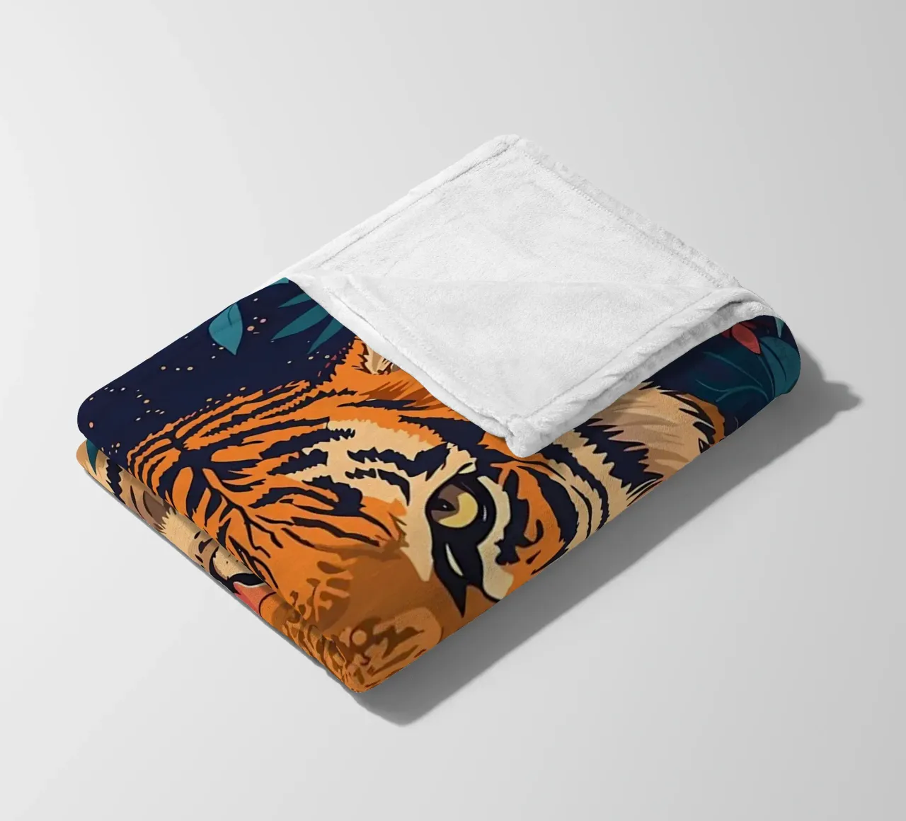 Tigre in fiore coperta in pile da diedrich
