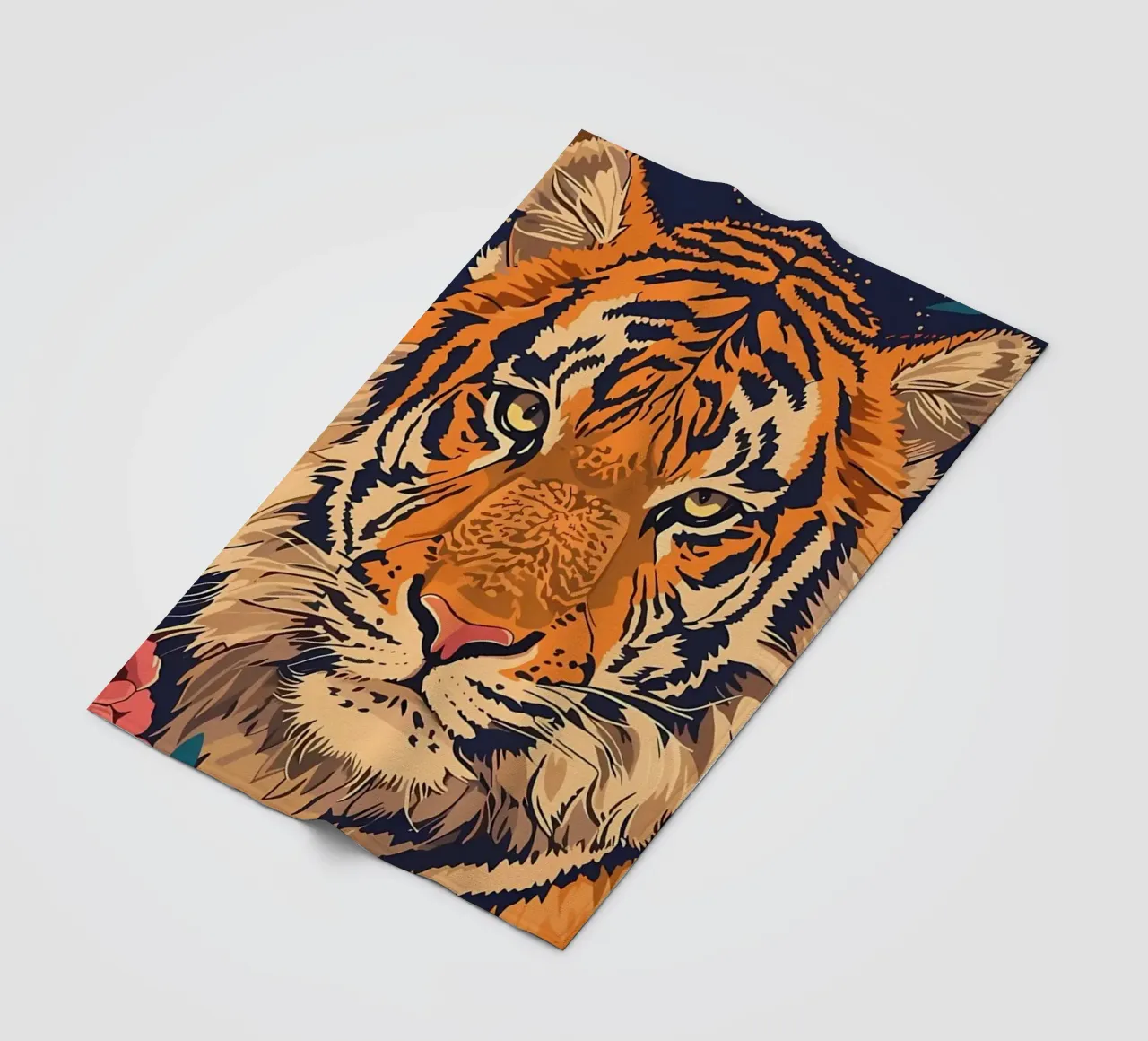 Tigre in fiore coperta in pile da diedrich