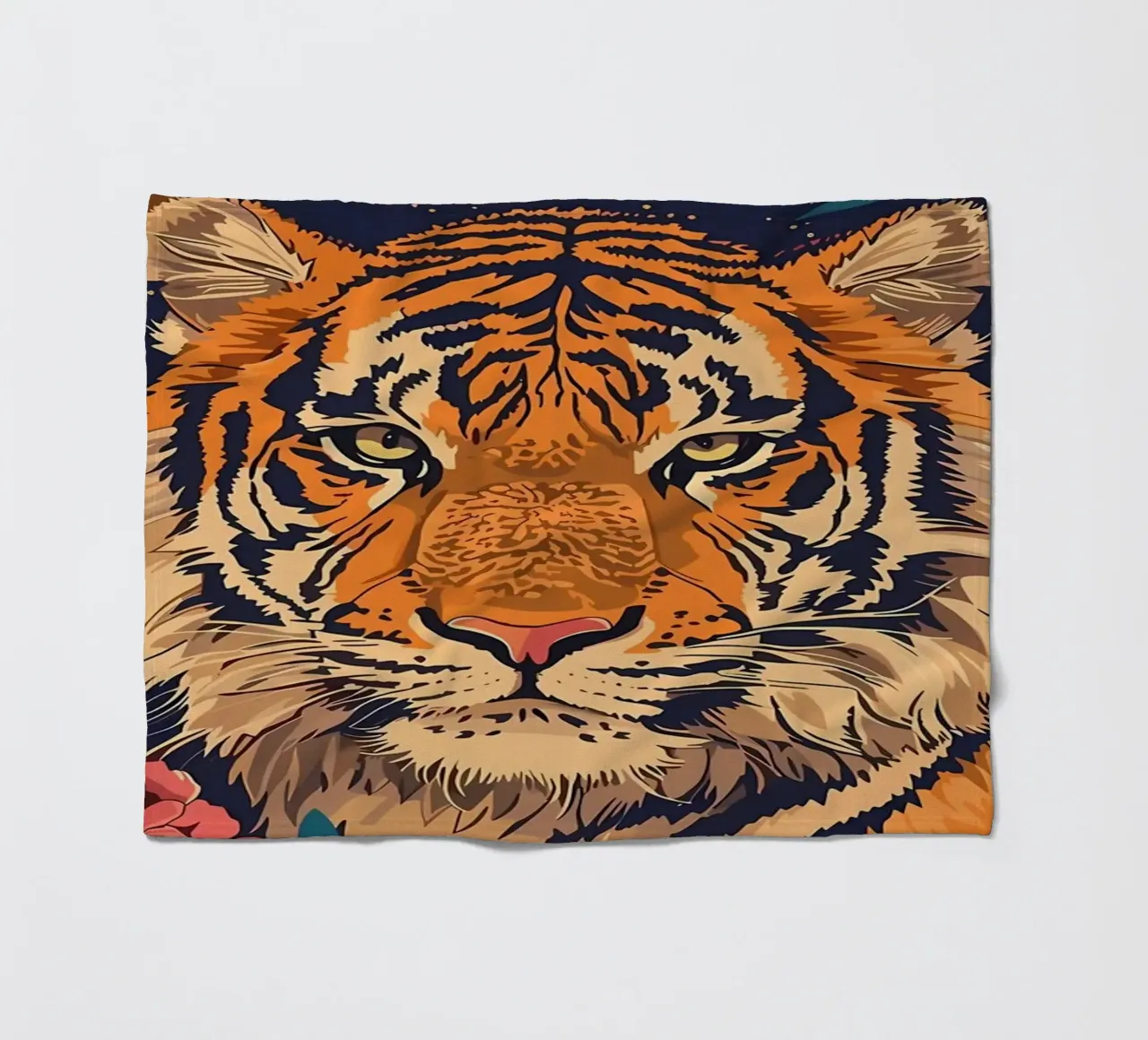 Tigre in fiore coperta in pile da diedrich