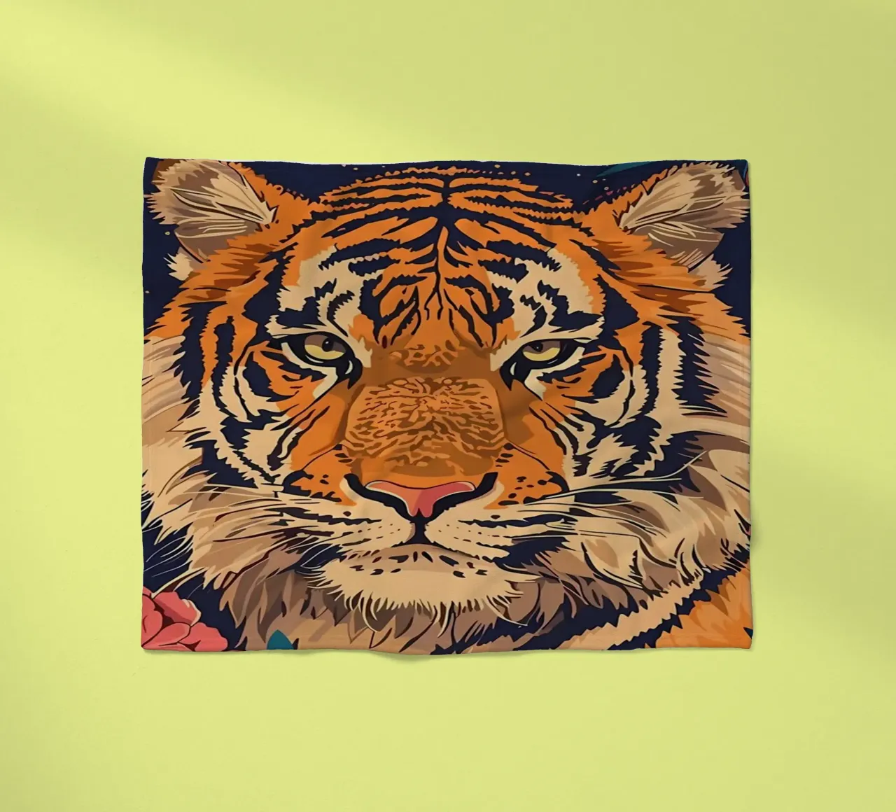 Tigre in fiore coperta in pile da diedrich