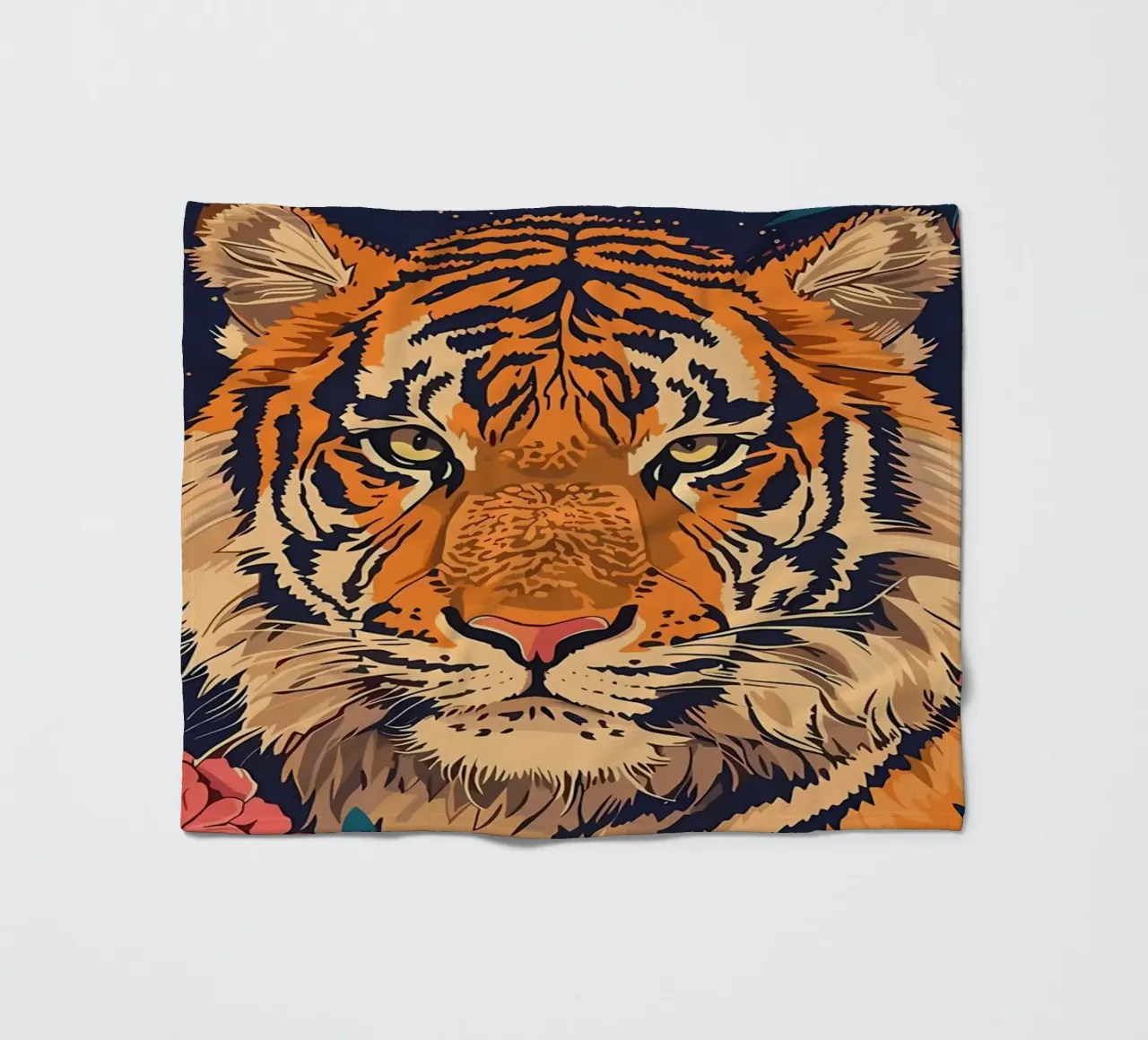 Tigre in fiore coperta in pile da diedrich