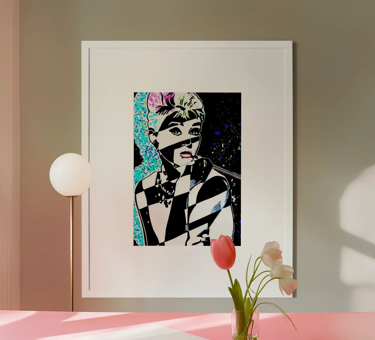 Hepburn Glitch: When Classic Meets Cosmic! poster by Eni Brandon