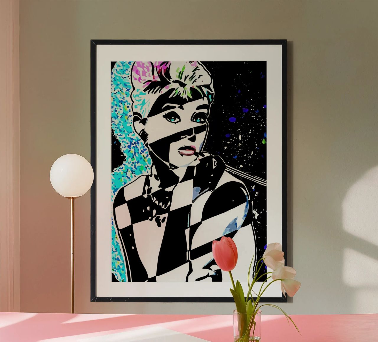 Hepburn Glitch: When Classic Meets Cosmic! poster by Eni Brandon