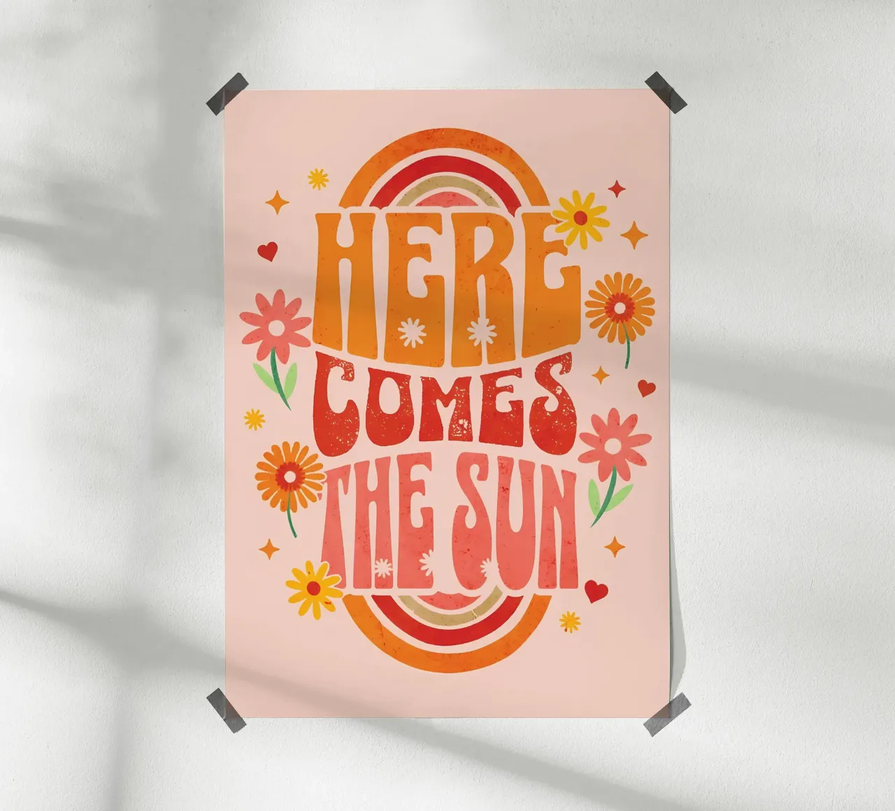 Arriva il sole poster con telaio in plastica da diedrich