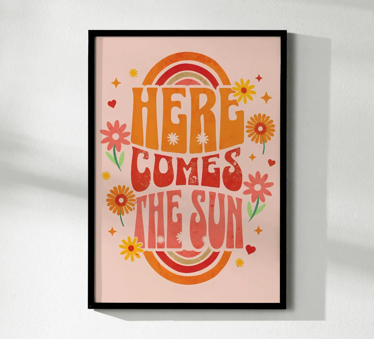 Arriva il sole poster con telaio in plastica da diedrich