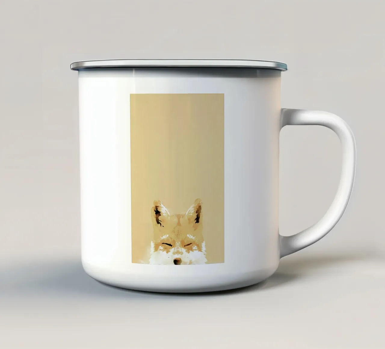 Smiling Fox taza de esmalte de Róbert Farkas