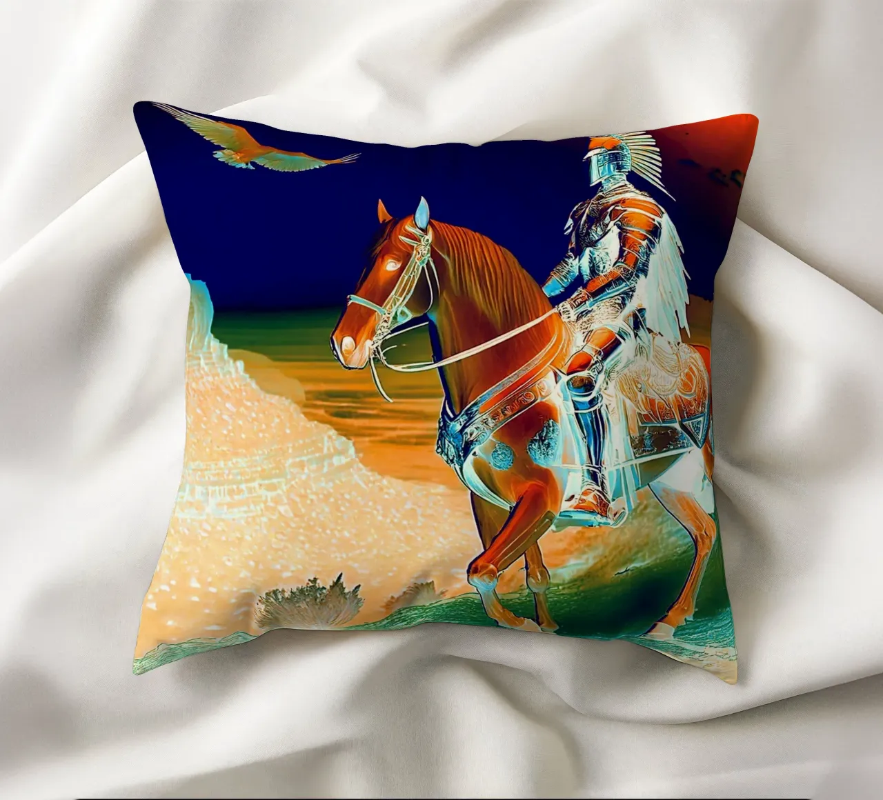 CHEVALIER SUR UN CHEVAL. DESSIN. cuscino da Thierry vobmann photography