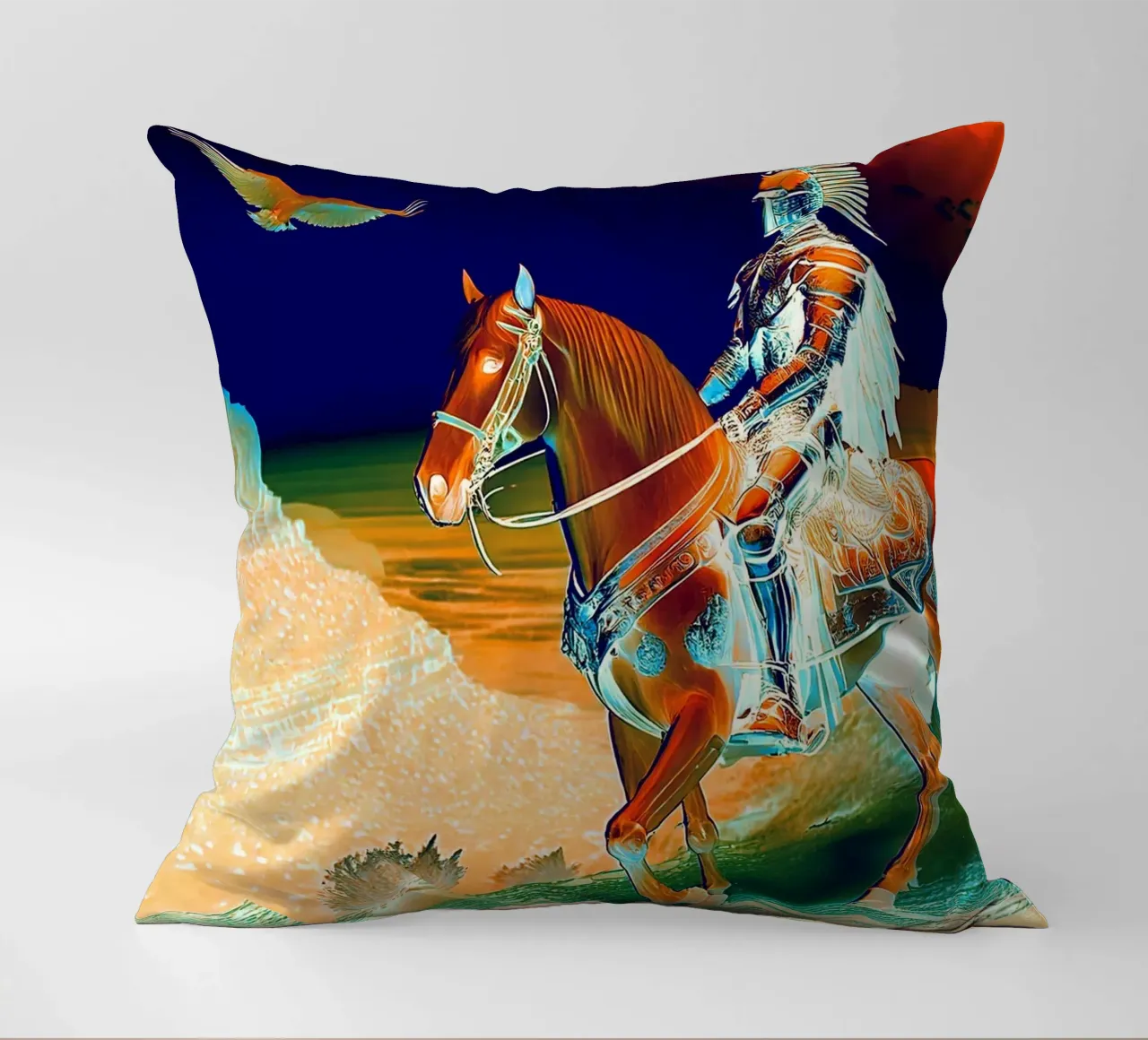 CHEVALIER SUR UN CHEVAL. DESSIN. cuscino da Thierry vobmann photography
