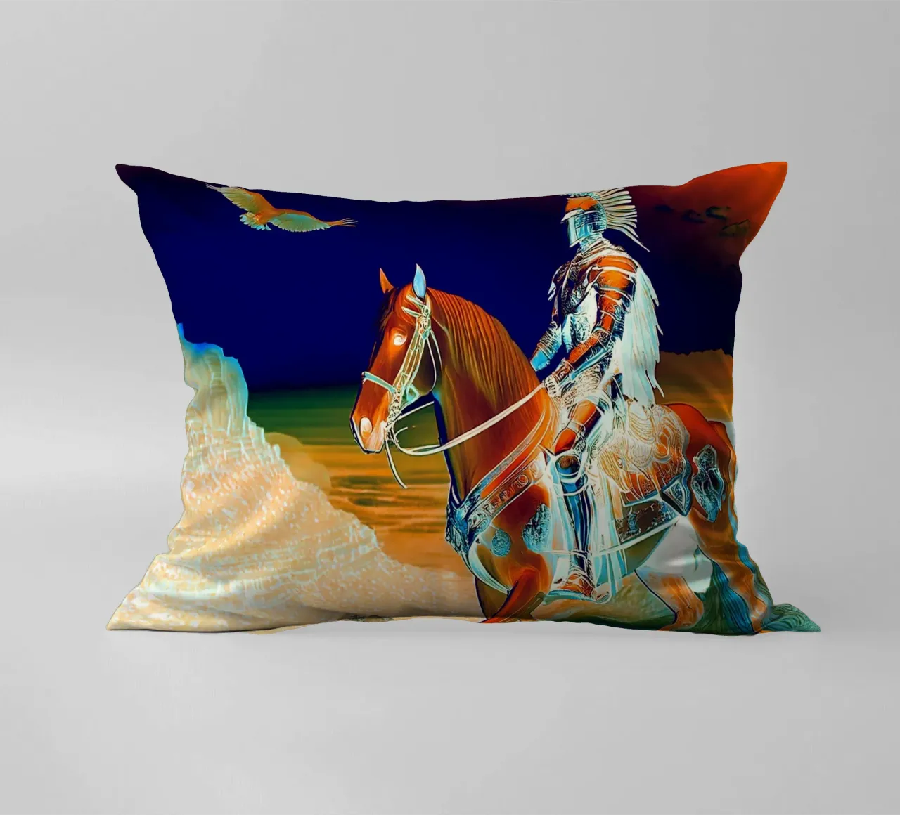 CHEVALIER SUR UN CHEVAL. DESSIN. cuscino da Thierry vobmann photography