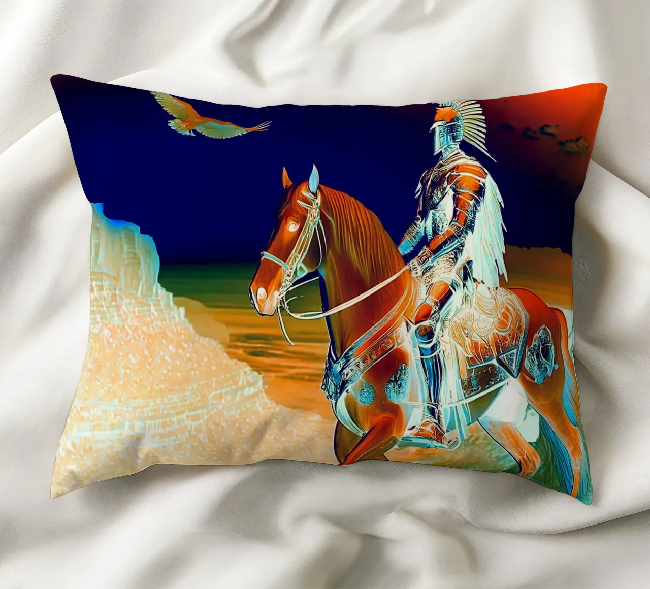 CHEVALIER SUR UN CHEVAL. DESSIN. cuscino da Thierry vobmann photography