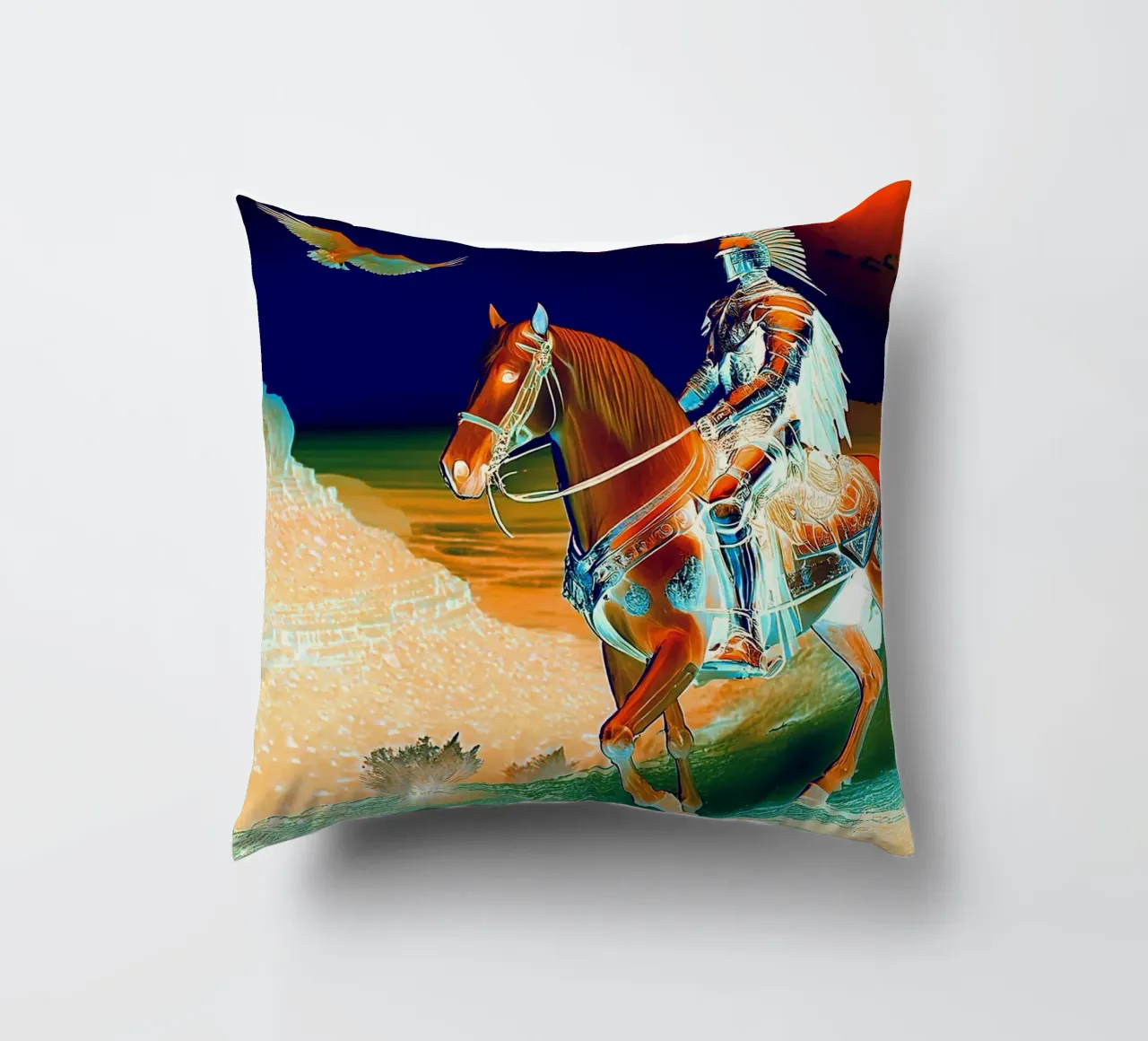 CHEVALIER SUR UN CHEVAL. DESSIN. cuscino da Thierry vobmann photography