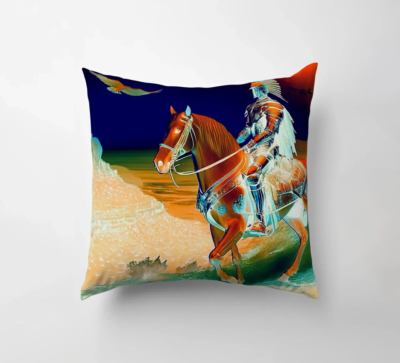 CHEVALIER SUR UN CHEVAL. DESSIN. cuscino da Thierry vobmann photography