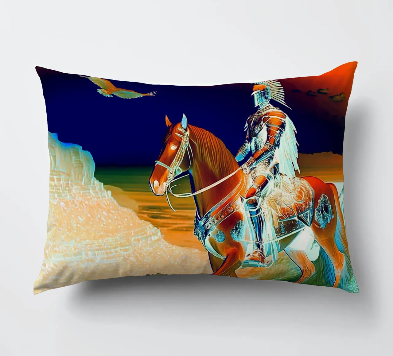 CHEVALIER SUR UN CHEVAL. DESSIN. cuscino da Thierry vobmann photography