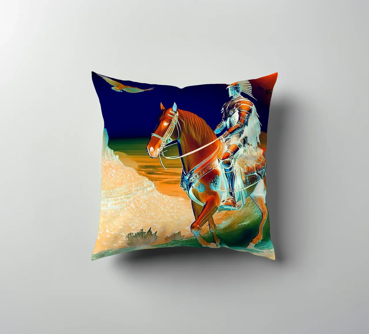 CHEVALIER SUR UN CHEVAL. DESSIN. cuscino da Thierry vobmann photography