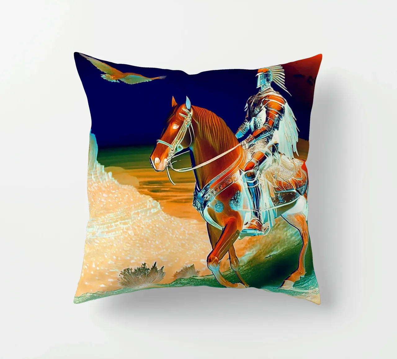 CHEVALIER SUR UN CHEVAL. DESSIN. cuscino da Thierry vobmann photography