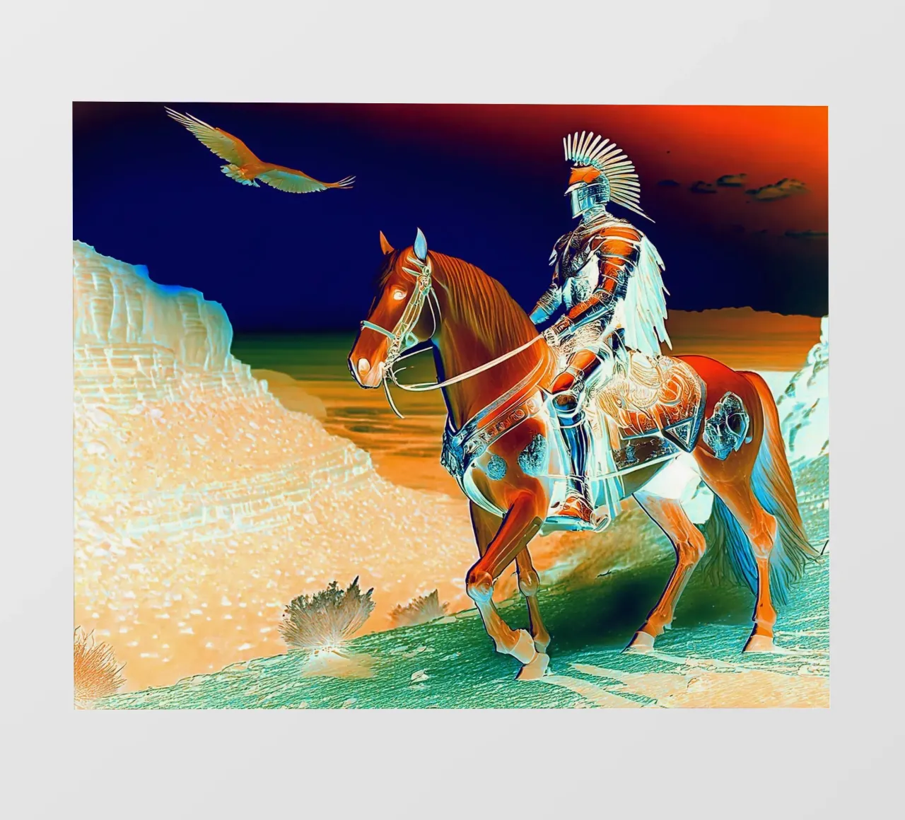 CHEVALIER SUR UN CHEVAL. DESSIN. pellicola backlit da Thierry vobmann photography