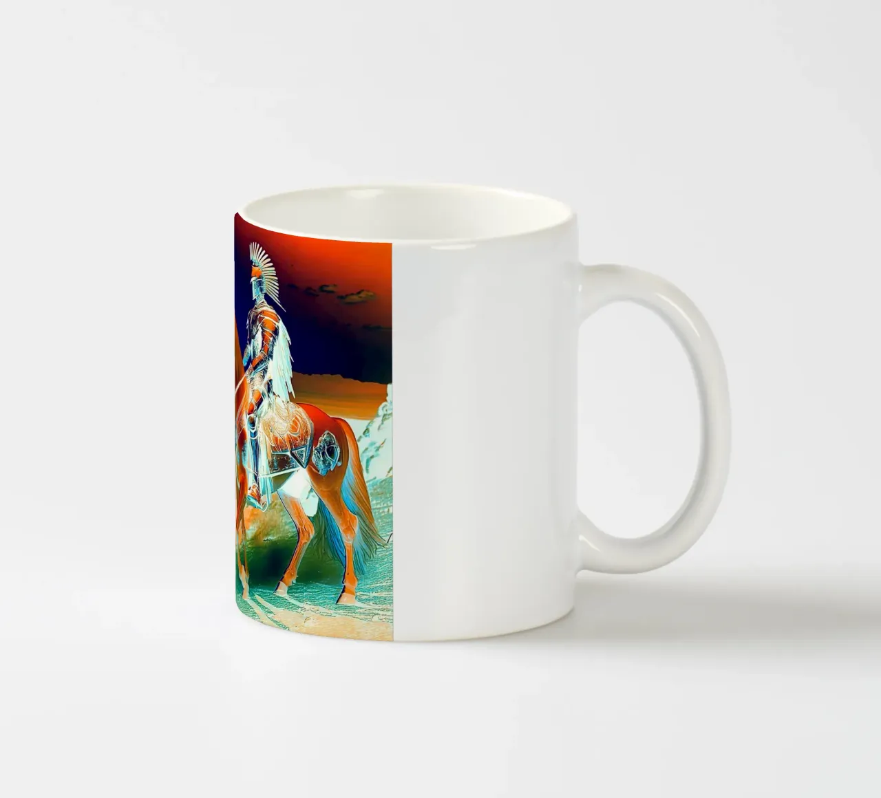 CHEVALIER SUR UN CHEVAL. DESSIN. tazza in ceramica da Thierry vobmann photography