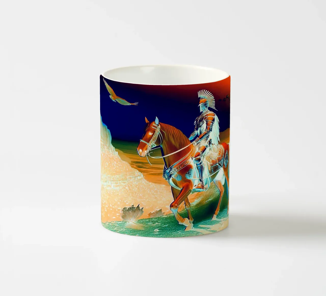 CHEVALIER SUR UN CHEVAL. DESSIN. tazza in ceramica da Thierry vobmann photography
