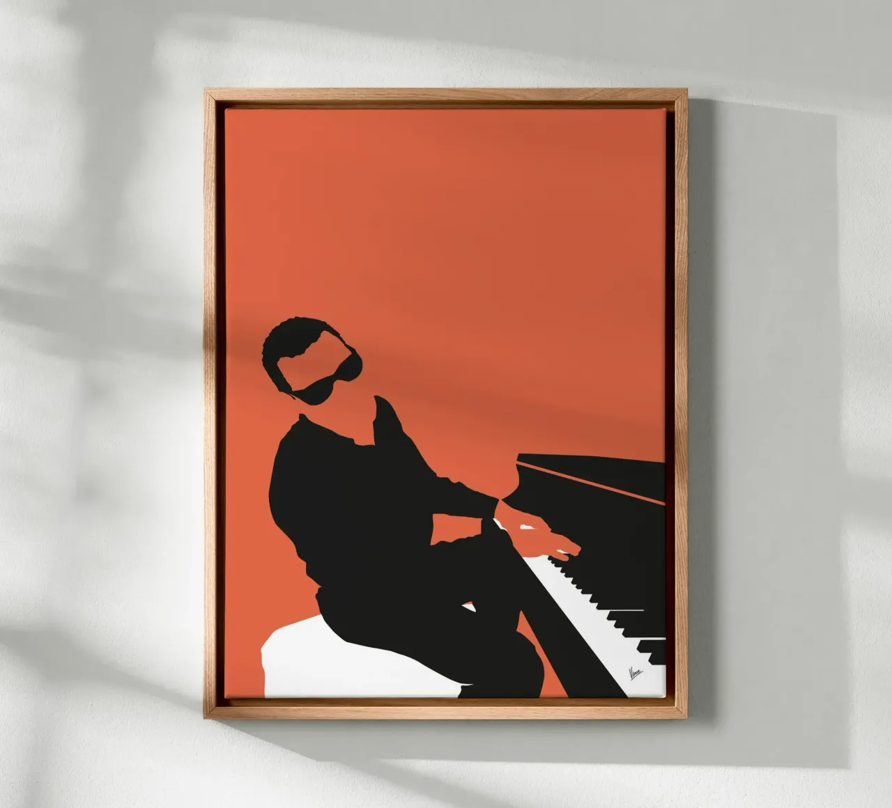 No003 Ray Charles tela con Cornice a cassetta da Iconic Rockstars