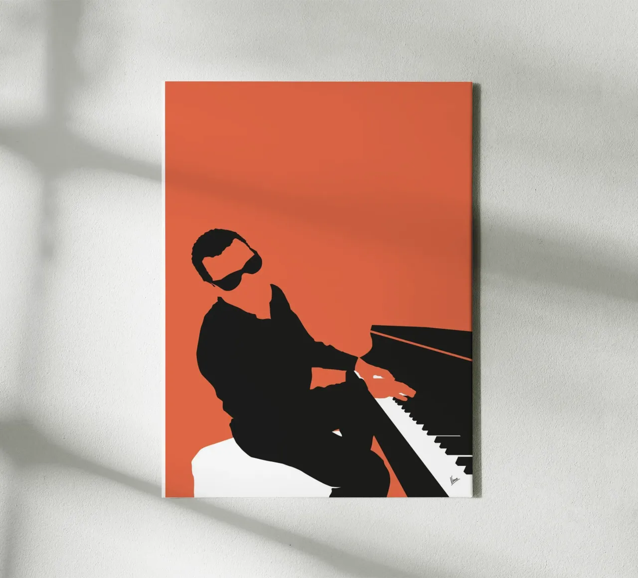 No003 Ray Charles tela con Cornice a cassetta da Iconic Rockstars