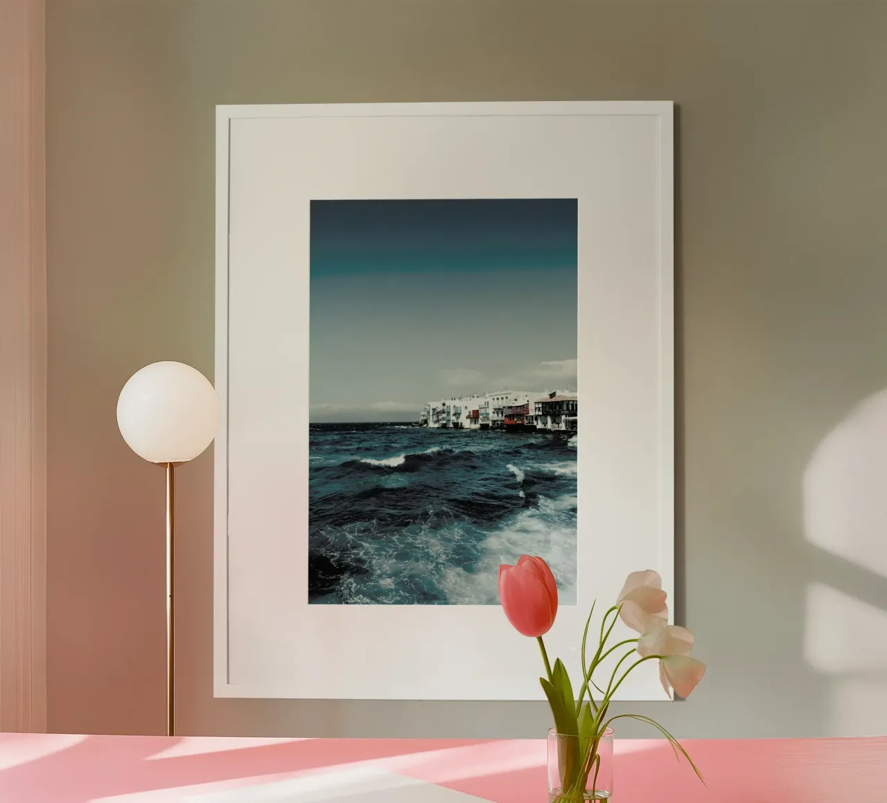Wild Sea Waves poster con telaio in plastica da Sebastian Hilgetag