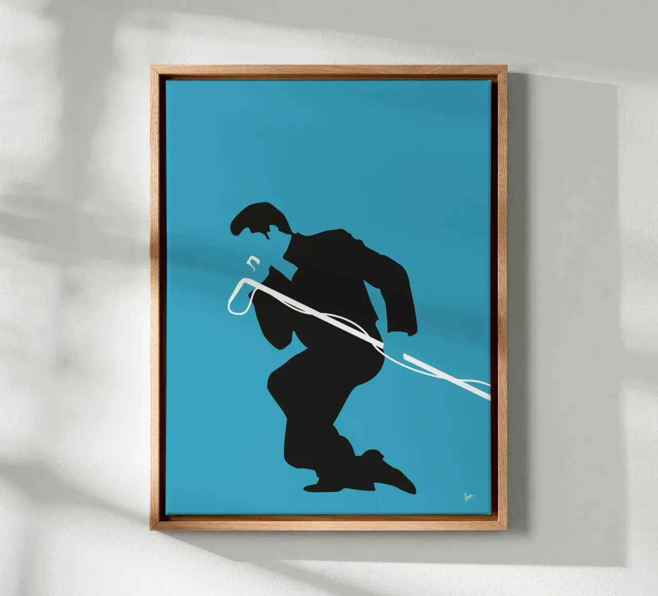 No018 JAMES BROWN canvas met Baklijst van Iconic Rockstars