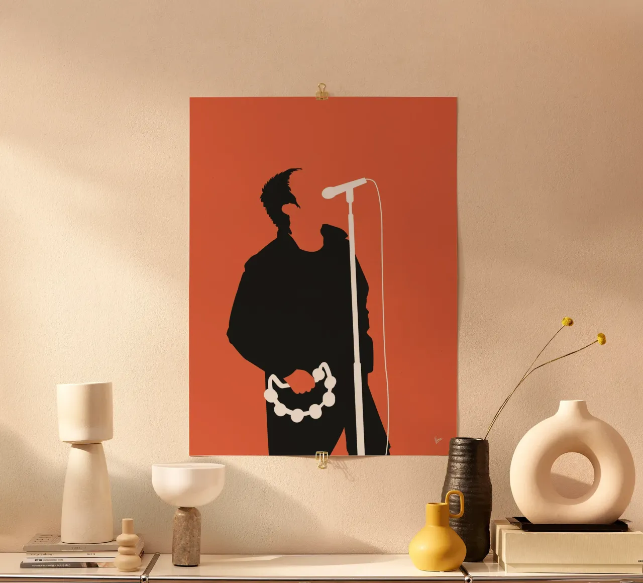 No023 Oasis poster con telaio in alluminio da Iconic Rockstars